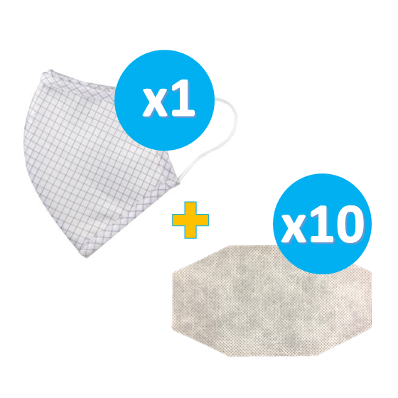 Dr. Puri Filter-Replaceable Fabric Mask(1pc with 10 filters)