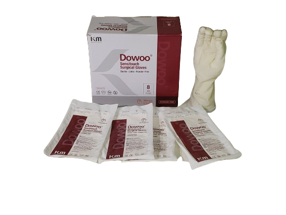 DOWOO Sensitouch Latex Surgical Gloves, Sterile, Powder free