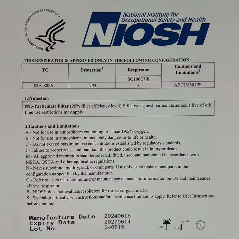 NIOSH-approved N95 5ply Respirator with Valve (Activated Carbon)