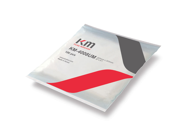 Microfiber Sealed-border, Excellent cleaning, Low-ion, Modified Twill Wipers (class ISO 3+); KM-4008UM