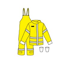 [Kappler] DuraChem® 200, Multi-hazard protection , SM/MD~4XL, Hivis Yellow/Navy/Dark Gray,