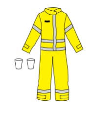 [Kappler] DuraChem® 200, Multi-hazard protection , SM/MD~4XL, Hivis Yellow/Navy/Dark Gray,