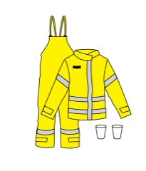 [Kappler] DuraChem® 200, Multi-hazard protection , SM/MD~4XL, Hivis Yellow/Navy/Dark Gray,