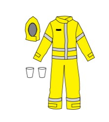 [Kappler] DuraChem® 200, Multi-hazard protection , SM/MD~4XL, Hivis Yellow/Navy/Dark Gray,