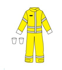 [Kappler] DuraChem® 200, Multi-hazard protection , SM/MD~4XL, Hivis Yellow/Navy/Dark Gray,