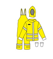 [Kappler] DuraChem® 200, Multi-hazard protection , SM/MD~4XL, Hivis Yellow/Navy/Dark Gray,