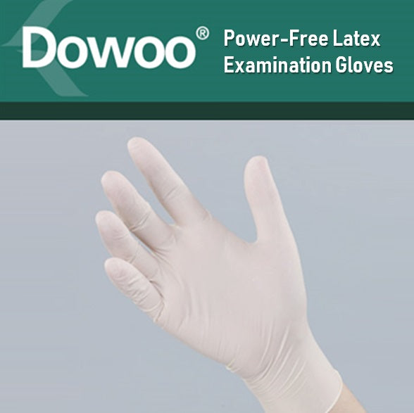 DOWOO Latex Powder-Free 4.5mil Exam Gloves (×1,000)