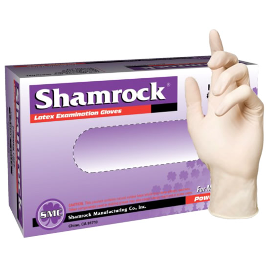 Shamrock Latex Powder-Free Exam Gloves, 4.5mil (Case of 1,000)